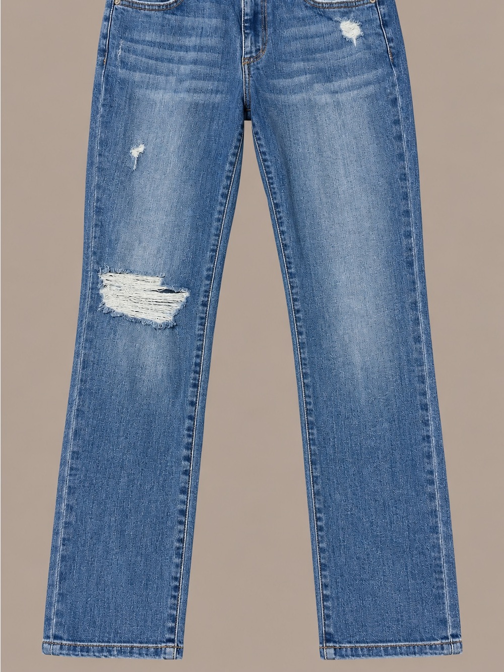 Joe's Jeans Women's Straight-Leg Distressed Mid-Blue Jeans